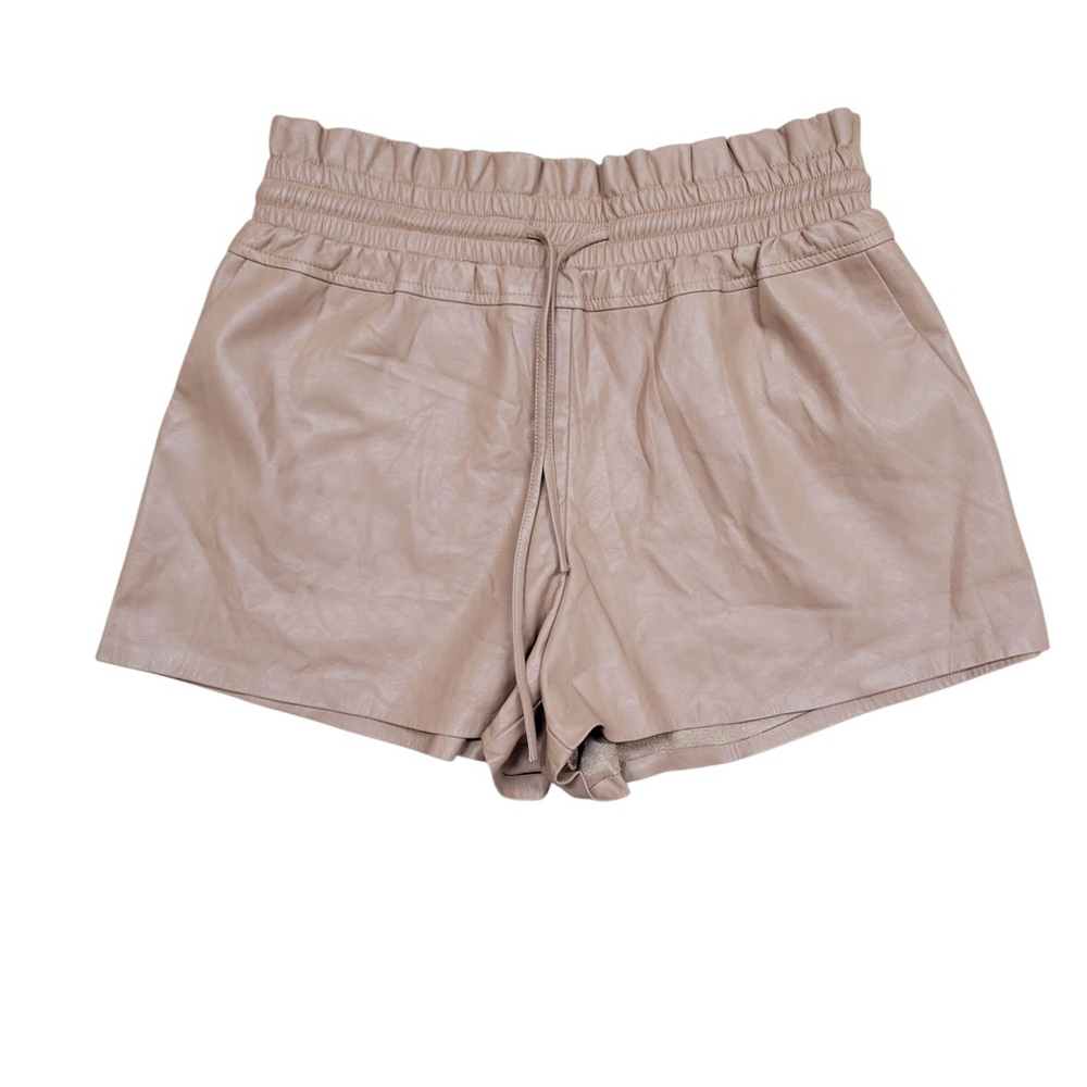 Mustard Seed Women's Drawstring High Rise Faux Leather Shorts Size Small